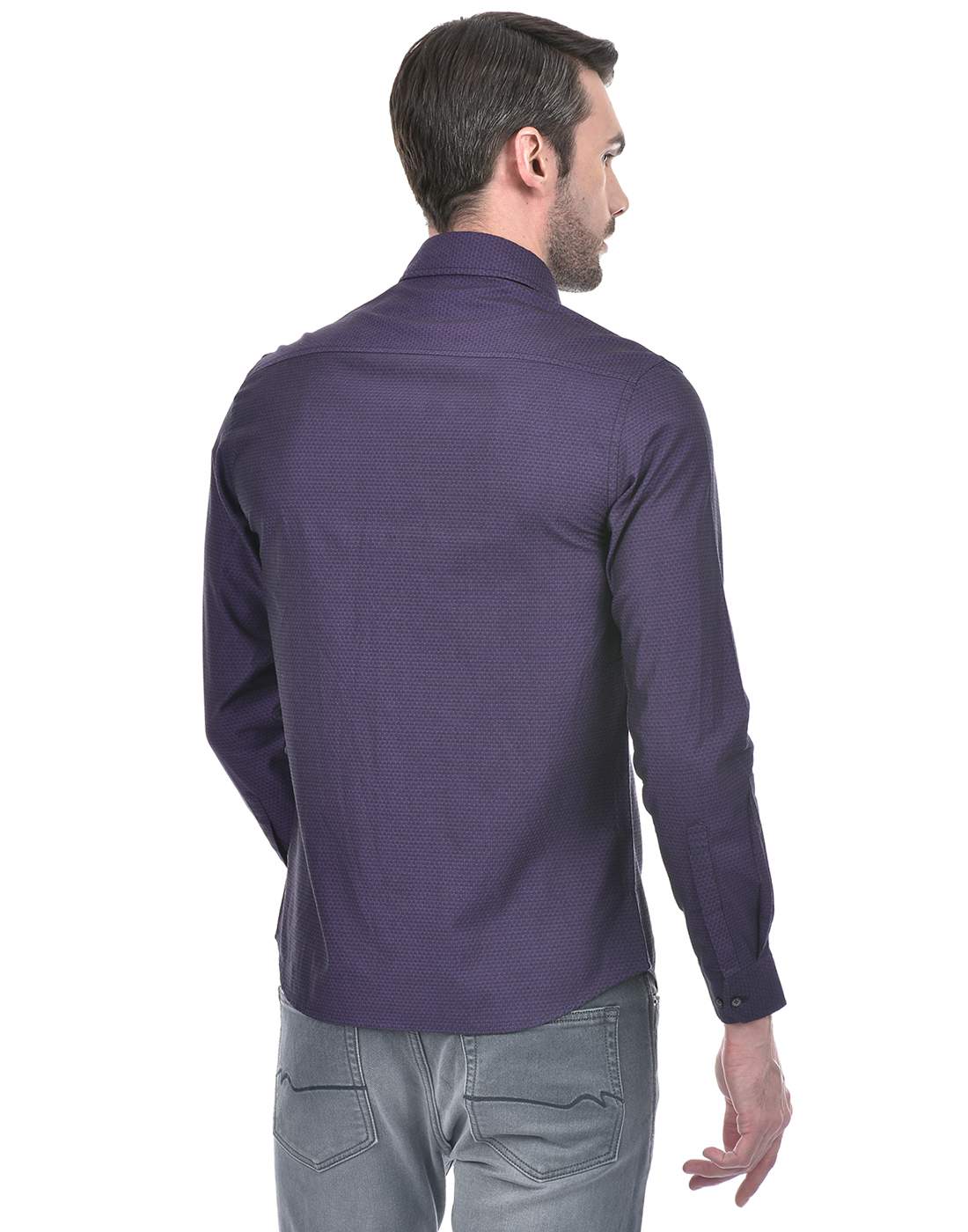 Numero Uno Men Abstract Purple Shirt